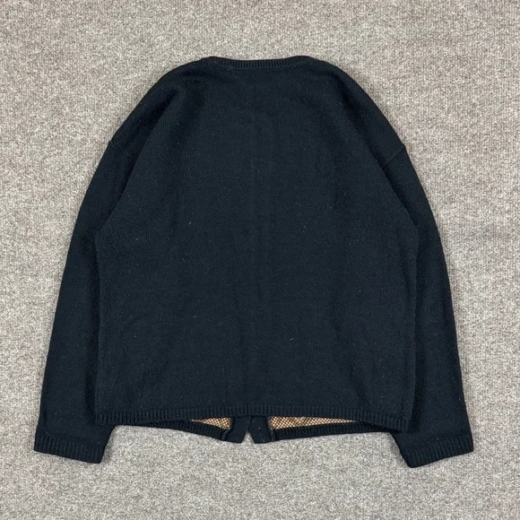 Vintage 90s Black Cardigan Sweater Women’s S Colorful Paisley Pattern Grannycore - Picture 2 of 11